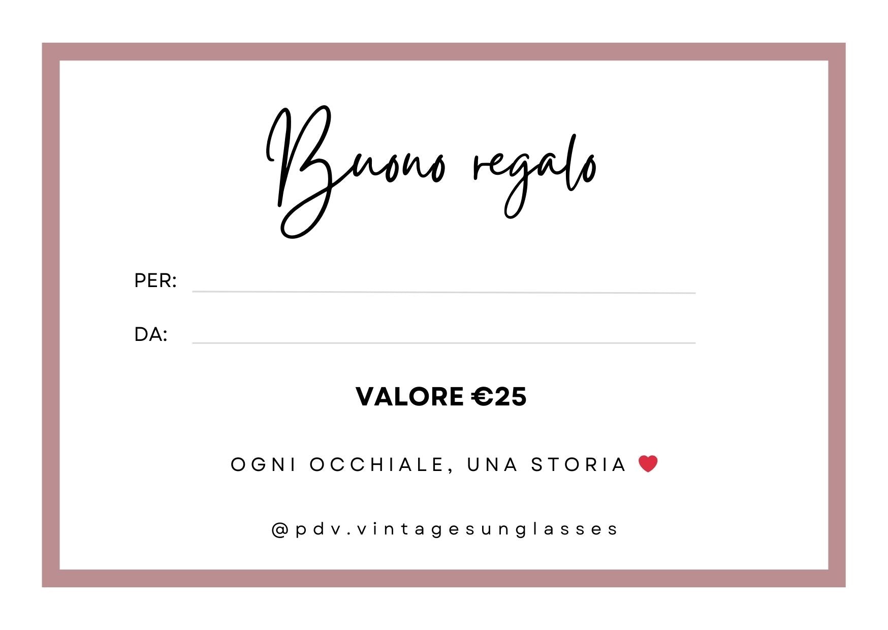 Occhiale da sole GIFT CARD - Buono regalo! - Vintage Sunglasses Punti di Vista